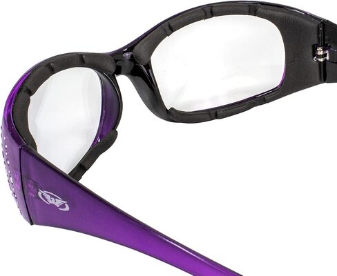 نظارات الرؤية العالمية Hawkeye لركوب الدراجات النارية نظارات شمسية بإطار أسود وردي مع عدسات دخانية in Saudi Arabia