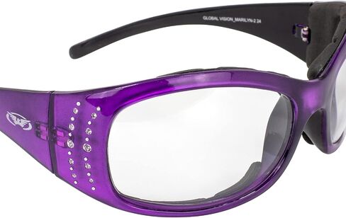 نظارات الرؤية العالمية Hawkeye لركوب الدراجات النارية نظارات شمسية بإطار أسود وردي مع عدسات دخانية in Saudi Arabia