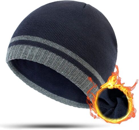 قبعة شتوية للرجال من Muryobao، أساور محبوكة دافئة، قبعة جمجمة للتزلج سادة in Kuwait