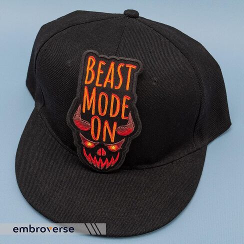 امبروفيرس Beast Mode ON Patch - اقتباسات مضحكة مطرزة بنص - شعار الكي على الرقع - المقاس: 6.9 × 12.7 سم in Kuwait