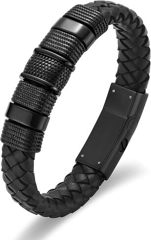 Urn Bracelet for Ashes for Women Men Cremation Jewelry Men's Braided Leather Urn Bracelet Cremation Bracelet Bangle Keepsake Jewelry in Kuwait