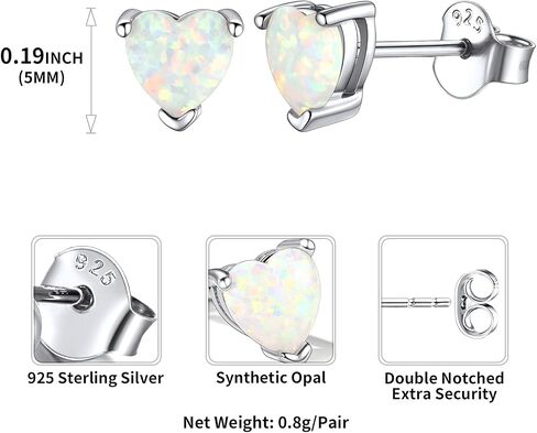 أقراط من الفضة الإسترليني عيار 925 من ChicSilver مصنوعة من العقيق الأبيض للنساء لا تسبب الحساسية (مع صندوق هدايا) in Saudi Arabia