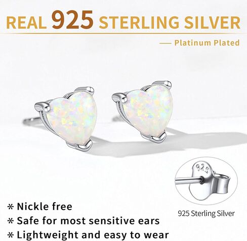 أقراط من الفضة الإسترليني عيار 925 من ChicSilver مصنوعة من العقيق الأبيض للنساء لا تسبب الحساسية (مع صندوق هدايا) in Saudi Arabia