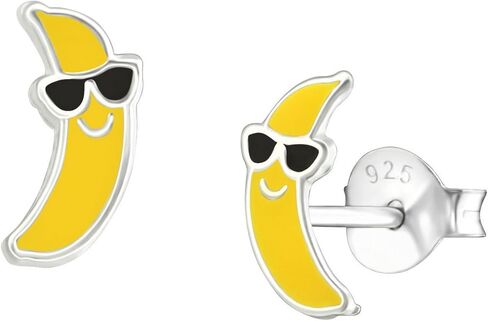 925 الموز الفضة الاسترليني مع النظارات الشمسية ترصيع لطيف الأقراط Psuh الظهر in Kuwait