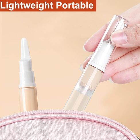 Airless Pump Jars 9 Pack Travel Air Pump Bottles Eye Cream Moisturizer Dispenser Foundation Container Empty Refillable Cosmetic for Travel size Lotions Liquid Toners Samples(5ml+10ml+15ml) in Kuwait