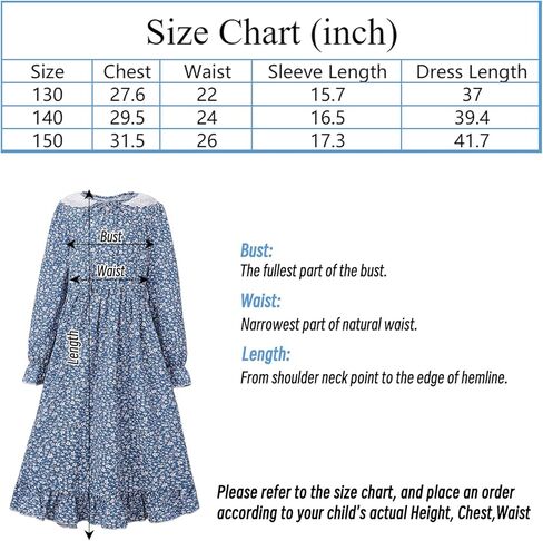 Auidy_6TXD زي الاستعماري فستان بايونير البراري البوليستر المطبوع زي للفتيات مدرسة اللباس لعب الأدوار in Kuwait