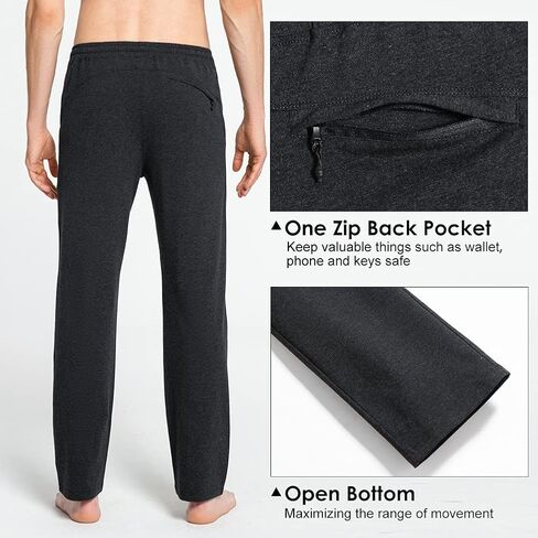 maamgic Mens Sweatpants Yoga Pants Open Bottom Sweat Pants Male Lounge Pants with Zip Pockets in Saudi Arabia