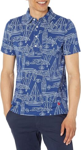 Brooks Brothers mens Cotton Jersey Boat Print Short Sleeve Polo Polo Shirt in Saudi Arabia