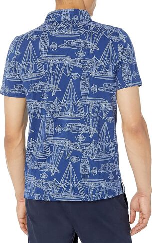 Brooks Brothers mens Cotton Jersey Boat Print Short Sleeve Polo Polo Shirt in Saudi Arabia