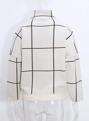 بلوفر نسائي من Futurino برقبة عالية وياقة مدورة ونمط شبكي in Kuwait