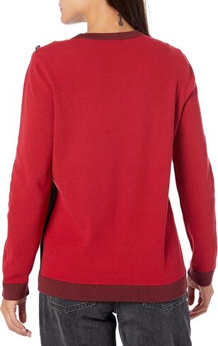 Jones New York Women's Colorblock Crew Neck with Buttons in Kuwait