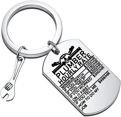 CENWA Funny Plumber Gift Plumber Hourly Rate Keychain Plumbing Gifts Funny Gift For Plumber in Saudi Arabia