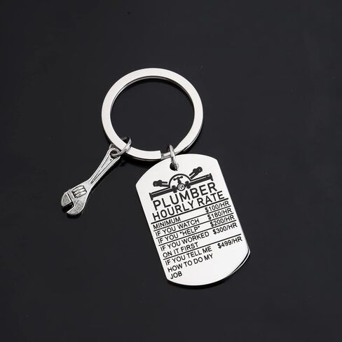 CENWA Funny Plumber Gift Plumber Hourly Rate Keychain Plumbing Gifts Funny Gift For Plumber in Saudi Arabia