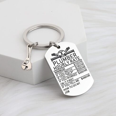 CENWA Funny Plumber Gift Plumber Hourly Rate Keychain Plumbing Gifts Funny Gift For Plumber in Saudi Arabia