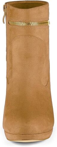 Allegra K Women's Round Toe Ankle Mid Heel Boots in Saudi Arabia
