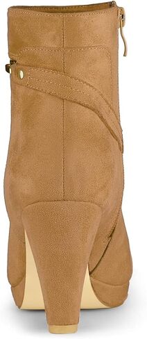 Allegra K Women's Round Toe Ankle Mid Heel Boots in Saudi Arabia