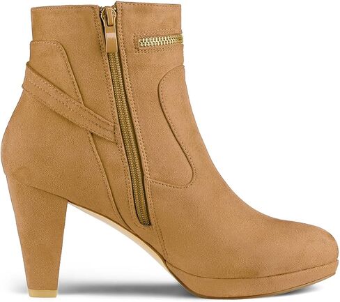 Allegra K Women's Round Toe Ankle Mid Heel Boots in Saudi Arabia