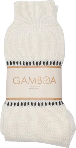 Gamboa Alpaca Socks Warm Winter Alpaca Socks - Unisex - Yellow with Andean Designs in Saudi Arabia