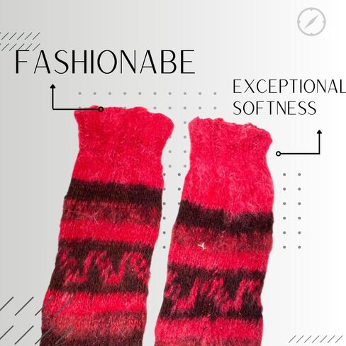 Gamboa Alpaca Socks Warm Winter Alpaca Socks - Unisex - Yellow with Andean Designs in Saudi Arabia