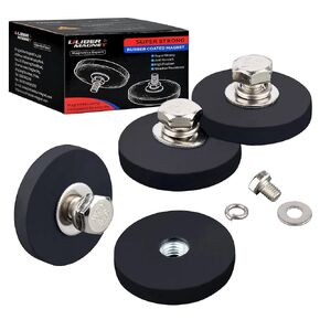 ULIBERMAGNET 88lb 4Pack Strong Neodymium Round Magnet with D1/4''-20 Female Thread, Powerful Magnetic Removable Mounting for Lighting,Tools, Equipment with Bolt