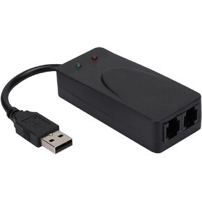Fax Modem, Dual Port USB2.0 56K External Modem Driver, Dual Port Modem USB Modem, USB 56K External Dial Up Voice Fax Data Modem Fit for Win7 Win8 Win10 XP