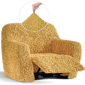 PAULATO BY GA.I.CO. Recliner Cover Stretch Chair Slipcover 1-Piece Cotton Recliner Chair Covers for Kids Protective and Soft Slip Cover Furniture Protector - Fuco Cotton Collection - Cream