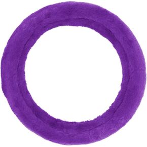 Faux Fur Steering Wheel Cover for Women – Wool Sheepskin Fluffy Fleece Warm and Cozy Comfort for Hands in Winter, Fits Most Steering Wheel Sizes 14.5 - 15 inch, Black