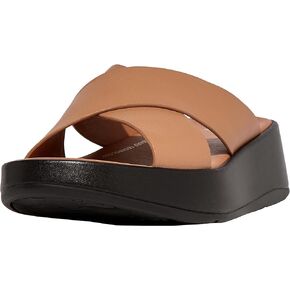 FitFlop™ Women's F-Mode Luxe Leather Flatform Cross Slide Sandal
