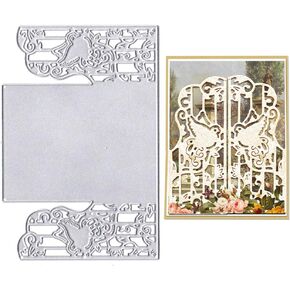 Hying Door Window Frame Cutting Dies for Card Making, Floral Lace Window Card Frame Die Cuts Invitation Cover Dies Stencils Embossing Template for Craft Scrapbooking DIY Photo Album Decorations