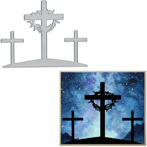 Easter Religion Cross Die Cuts for Card Making, Easter Jesus Cross Cutting Dies Sympathy Baptism Pray Dies for Scrapbooking DIY Cards Photo Album Craft Decorations