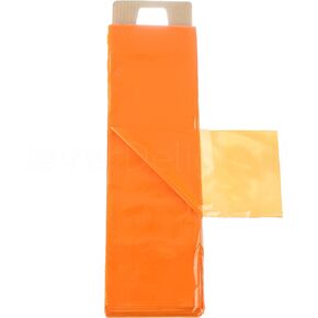 CleverDelights Orange Newspaper Bags - 6" x 19" - 500 Pack - 0.8 Mil - Flat Plastic Bags