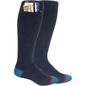 Compression Socks - Over the Calf Anti pickpocket Zipper Socks w/Pockets - 9mmHg - 12mmHg Light Compression