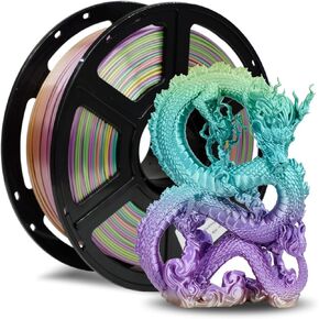 FLASHFORGE 3D Printer Filament 1.75mm, Silk PLA Rainbow 1kg (2.2lbs) Spool, Dimensional Accuracy +/- 0.02mm, 3D Printing Filament Easy to Use and Fits for Most FDM 3D Printers (Dreamy Trio)