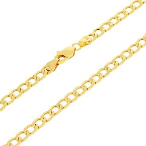 Nuragold 14k Yellow Gold 4.5mm Cuban Curb Link Chain Pendant Necklace, Mens Womens Jewelry 16" 18" 20" 22" 24" 26" 28" 30"