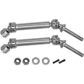 Steel Rear Driveshaft Assembly (2) Compatible with Traxxas Slash 4X4/2WD,Rustler VXL, Slash Platinym/Ulitmate/VXL, Stampede 4X4 Upgrade Parts, Replace TRA6852A 6852X 9052X 9052R(Sliver Rear-2pcs)