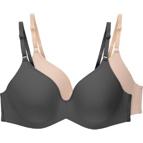 Hanes Womens T-Shirt Bra, Invisible Look Underwire Bra, Adjustable Bra For Women, 2-Pack