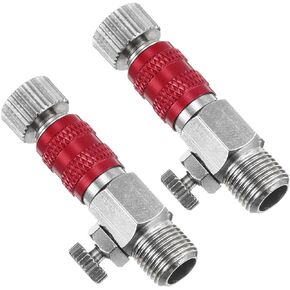 PATIKIL 1/8 Air Brush Connector Adapters, 1pcs Air Brush Quick Connect Air Brush Airflow Adjustment Control Valve Quick Release Disconnect Fitting for Air Brush Hose, Silver