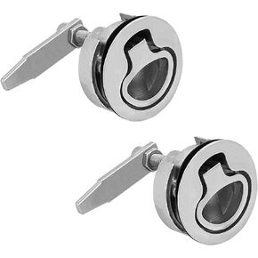 2PCS Marine Grade Stainless Steel Floor Buckle Hatch Latch Flush Turning Lift Handle Floor Buckle Recessed Hatch Pull Buckle Stainless Steel Floor Latch Flush Ring Non-Locking Latch with Turning Lock
