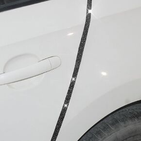 Fogfar 4 PCS Bling Car Door Edge Anti-Scratch Sticker, Diamond Encrusted Protective Stickers, Bumper Protector, Side Door Crash Strip Sticker (Black)