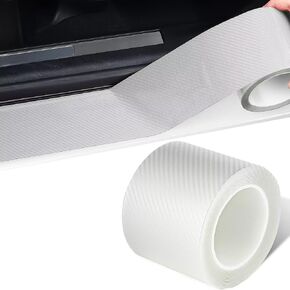 SINGARO 5D Carbon Fiber Car Film Vinyl Car Film Door Sill Protector, Car Bumper Door Sill Protector for Car Accessories, Compatible with Most Cars, Black (2.7inx33ft)
