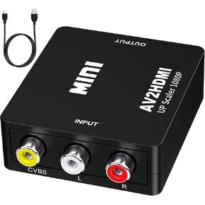 hanchuang RCA to HDMI, AV to HDMI Converter, 1080P Mini RCA Composite CVBS Video Audio Converter Adapter Support PAL/NTSC for PS2, PS3, N64, Wii, STB, Xbox, VHS, VCR, Camera, DVD, ect.