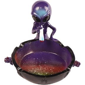 Generic Ornament, Alien Smoking Ashtray,Decor for Home Office, Ornament Gifts(Blue), WXR123