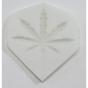 US Darts Ruthless White/Clear Marijuana Standard Dart Flights - 3 Sets (9 Flights) - Ex-Tough (100 Micron)