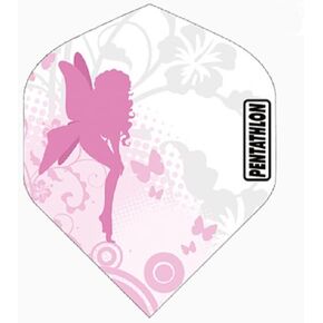 US Darts 3 Sets (9 Flights) Pentathlon Standard Pink Fairy Dart Flights - 100 Micron Ex-Tough