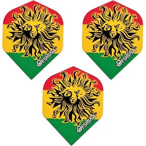 DESIGNA Jamaican Iron Lion Zion Dart Flights, 75 Micron (3 Sets - 9 Flights)