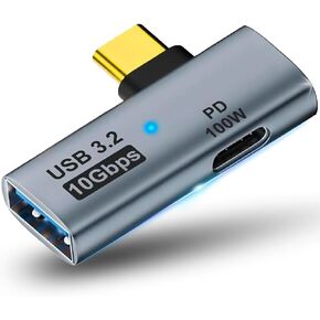 USB C to USB 3.2 OTG Adapter 2 in 1, USB C Splitter USB A to USB C Adapter with 100W PD Charging and USB 3.2 10Gbps Data Port Compatible with iPhone 15, iPad Pro, MacBook Switch and More