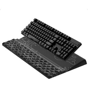 Ospelelf Keyboard Wrist Rest Pad Comfy Ergonomic Keyboard Stand Holder Office Desk Accessories Work from Home Essentials Green Leaves Pattern