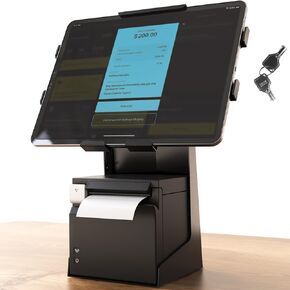 Beelta iPad POS Stand with Printer Space All Metal for iPad 9.7-12.9 Inch Key Lock Universal Compatibility Anti Theft BSP101B