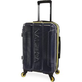 Nautica Maker Hardside Spinner Luggage, lightweight, Navy/Yellow, Carry-On 21-Inch