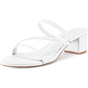 Shoe'N Tale Women's Strappy Chunky Block Heels Open Round Toe Sandals Dress Pumps Shoes
